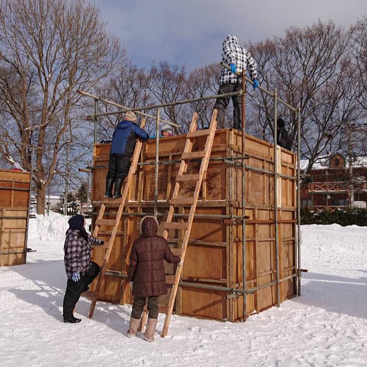 【お知らせ】　雪フェス　国際雪像　雪入れスタート